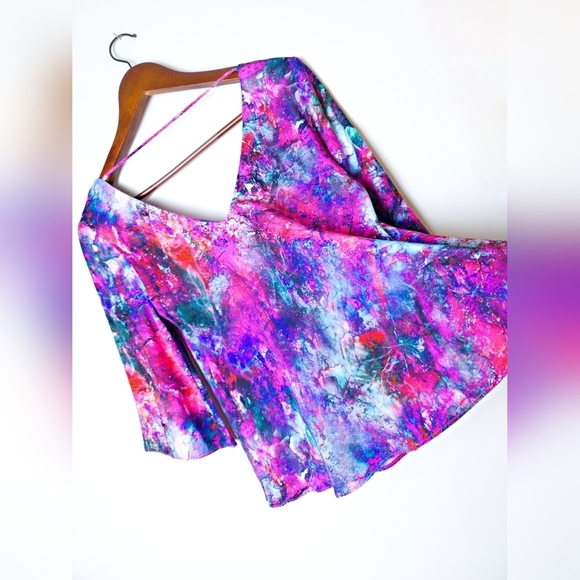 Amanda Uprichard 100% Silk Tie Dye Blouse 3/4 Sleeve Size Medium - Picture 2 of 8